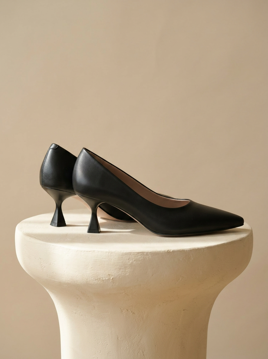 RUKA siyah deri stiletto